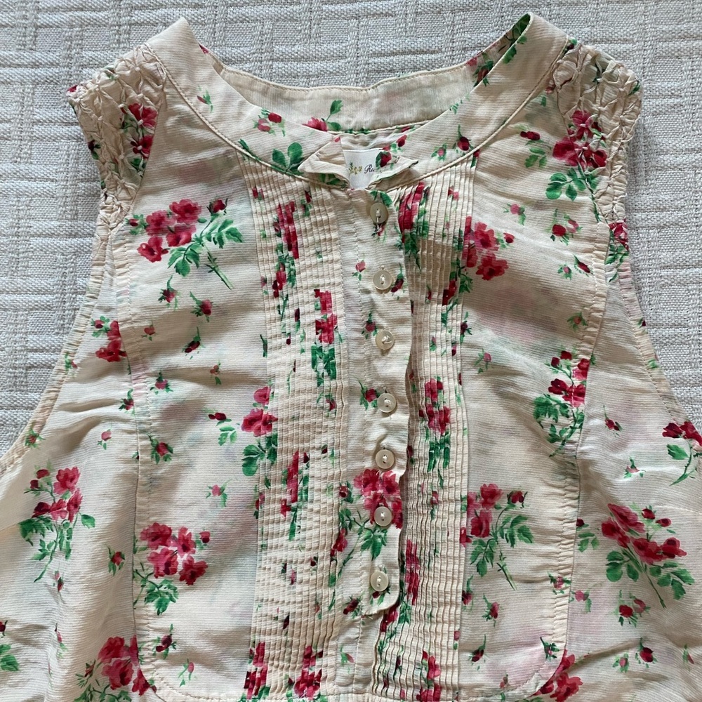 Anthropologie silk floral top.